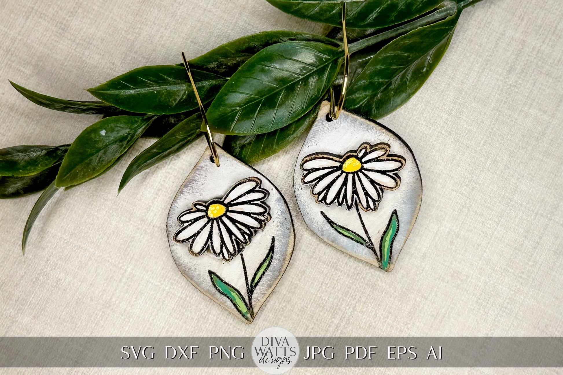 Daisy Earrings svg Glowforge Earrings SVG Daisies SVG For Earrings SVG Laser Earrings svg 3D Daisy Glowforge Laser Earrings svg