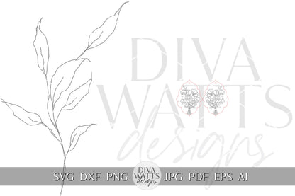 Floral Bouquet Earrings SVG Flower Earrings SVG Laser Earrings svg Glowforge Flower Earrings svg Floral Laser Earring svg Flower Jewelry svg