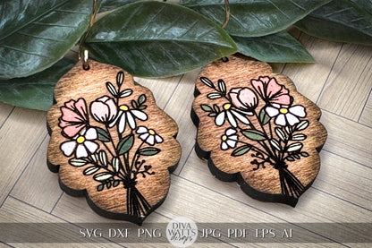 Floral Bouquet Earrings SVG Flower Earrings SVG Laser Earrings svg Glowforge Flower Earrings svg Floral Laser Earring svg Flower Jewelry svg