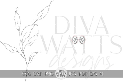 Sunflower Earrings SVG Flower Earrings SVG Laser Earrings svg Glowforge Flower Earrings svg Floral Laser Earring svg Flower Jewelry svg