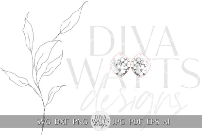 Magnolia Earrings SVG Flower Earrings SVG Laser Earrings svg Glowforge Flower Earrings svg Floral Laser Earring svg Flower Jewelry svg