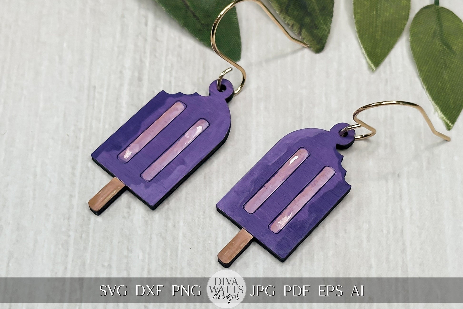 Summer Popsicle Earrings SVG Laser SVG Glowforge Earrings SVG Fun Popsicle Earrings svg Popsicle Earrings svg Laser Earrings svg Laser svg