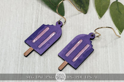 Summer Popsicle Earrings SVG Laser SVG Glowforge Earrings SVG Fun Popsicle Earrings svg Popsicle Earrings svg Laser Earrings svg Laser svg