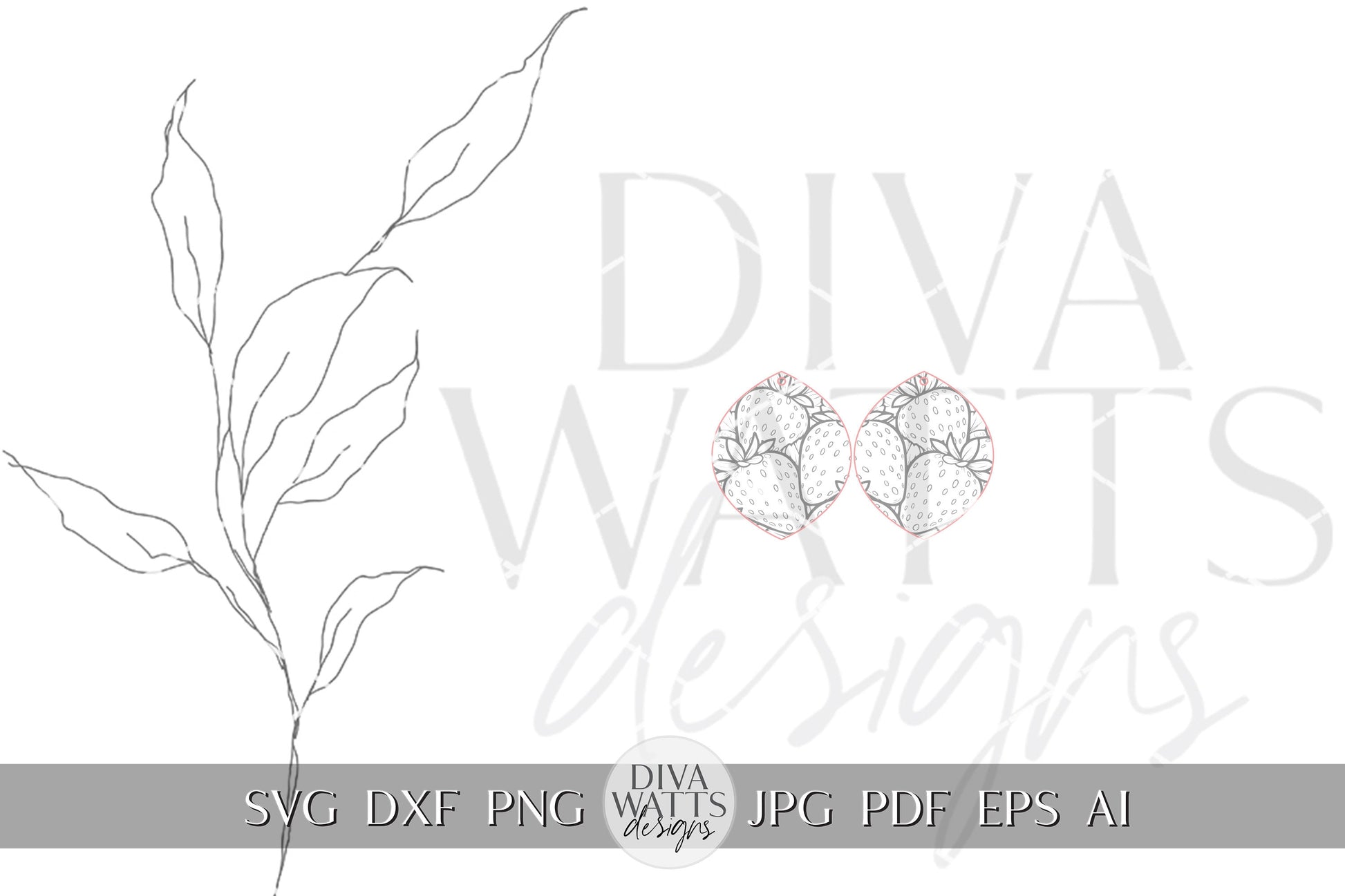 Strawberry Earring SVG Strawberries Earrings SVG Laser Earrings svg Glowforge Berry Earrings svg Floral Laser Earring svg Glowforge svg
