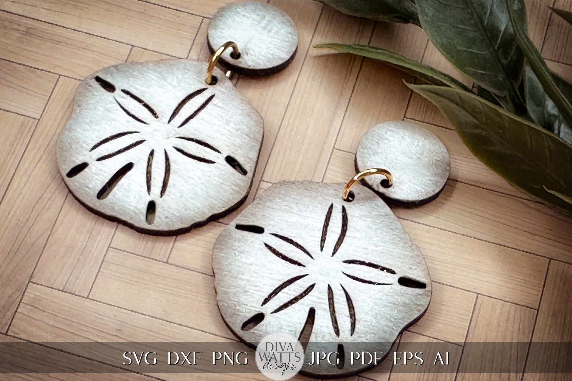 Sand Dollar Earrings SVG Beach Earrings SVG Ocean Earrings SVG Sand Dollar Laser Earring svg Glowforge Earrings File Laser Earrings for Sea