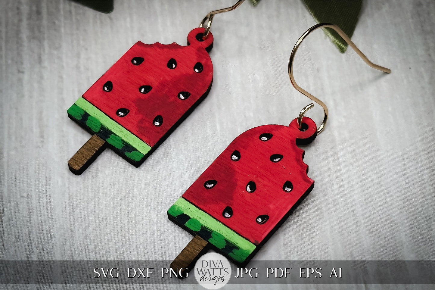 Watermelon Popsicle Earrings SVG Laser SVG Glowforge Earrings SVG Watermelon Earrings svg Popsicle Earrings svg Laser Earrings svg Laser svg