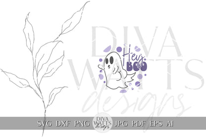 Hey Boo Ghost SVG Halloween Round Design Halloween Ghost Door Hanger Ghost With Booty svg Funny Ghost svg Ghost Decor svg Cricut svg