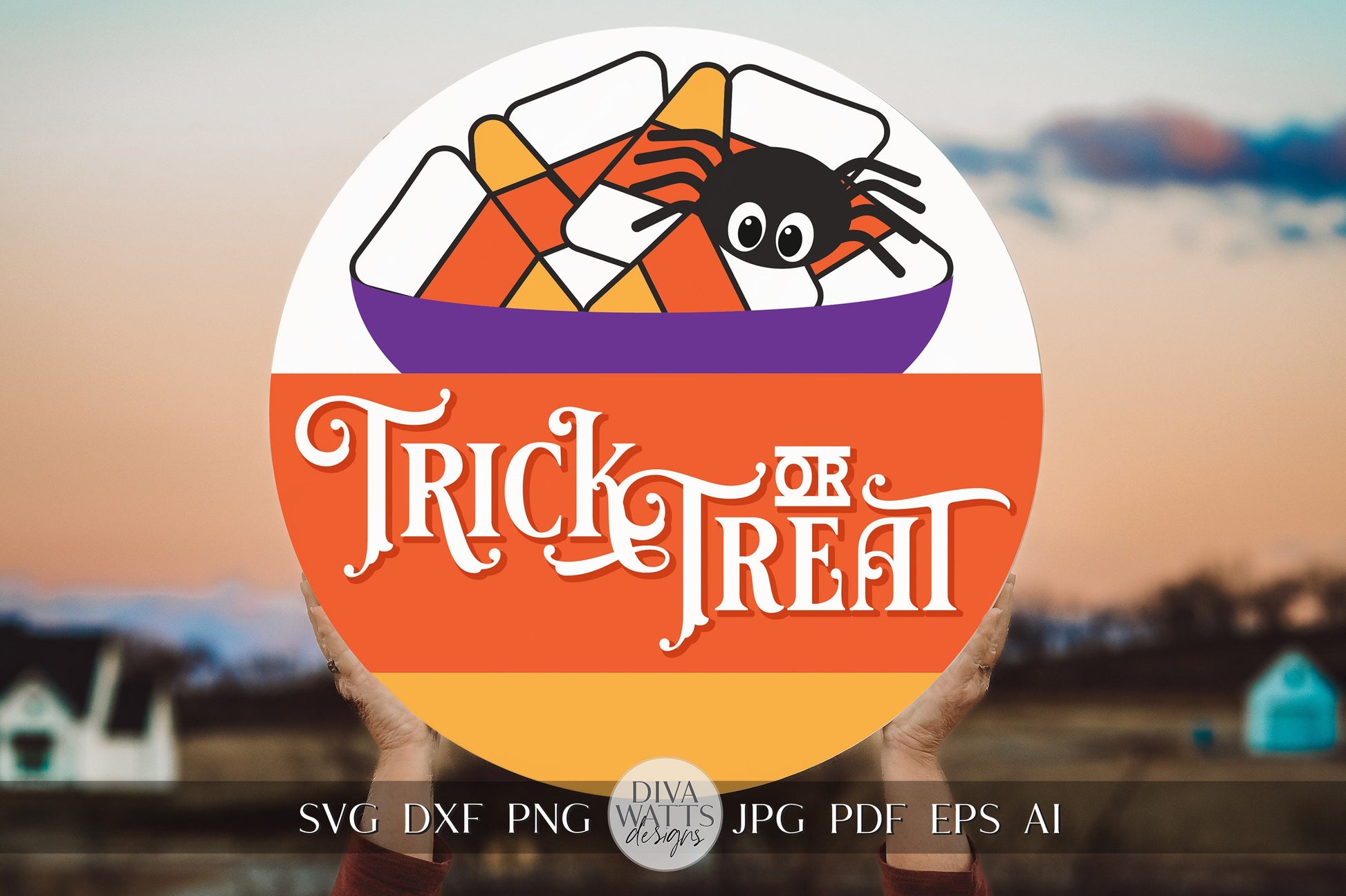 Trick or Treat SVG Halloween Door Hanger For Fall Trick Or Treat Sign SVG Halloween Candy Corn SVG Trick Or Treat Spider svg Welcome Fall
