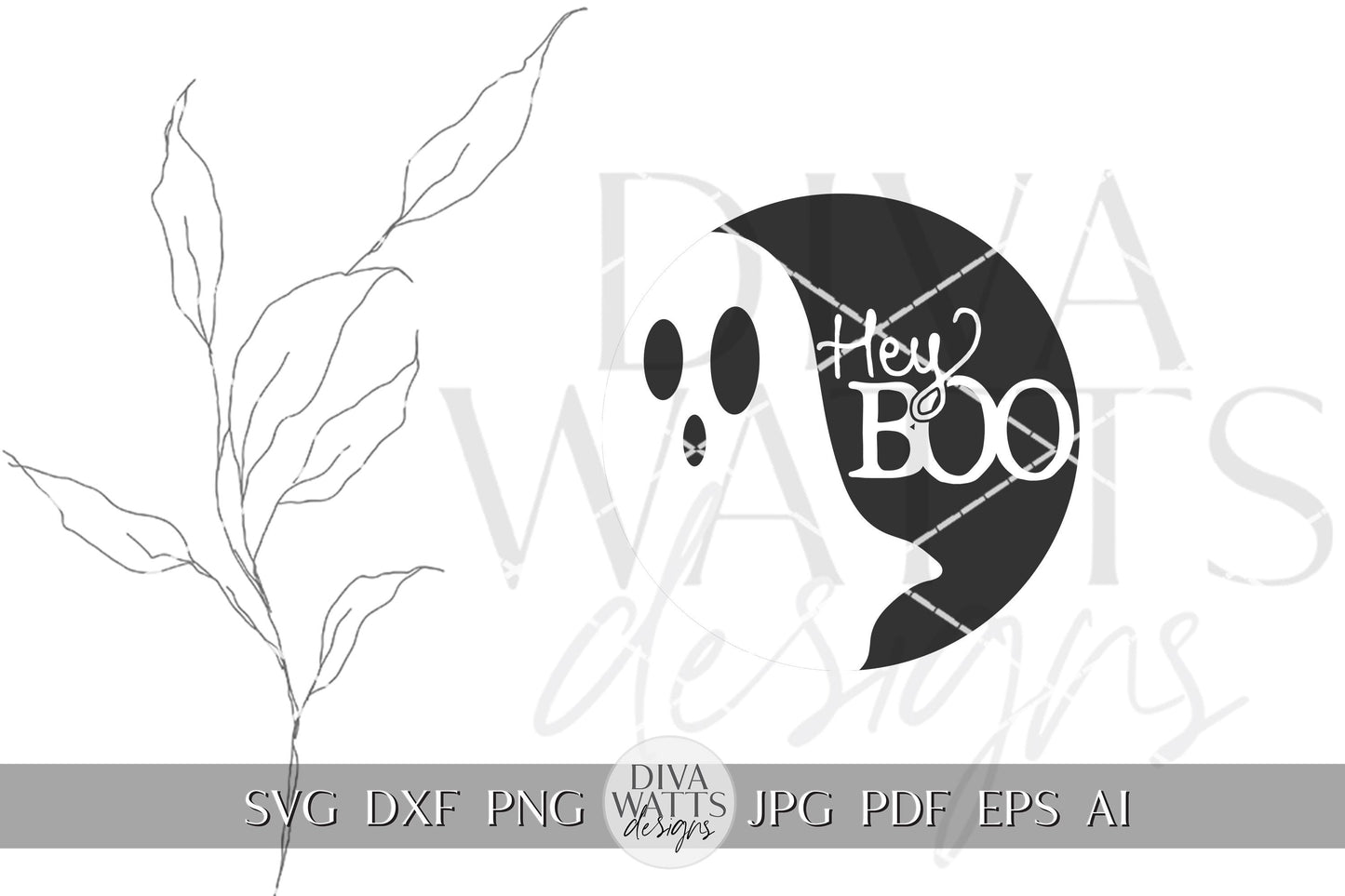 Halloween Ghost SVG Halloween Round Design Halloween Ghost Door Hey Boo SVG Halloween svg Ghost svg Ghost Decor svg Cricut svg