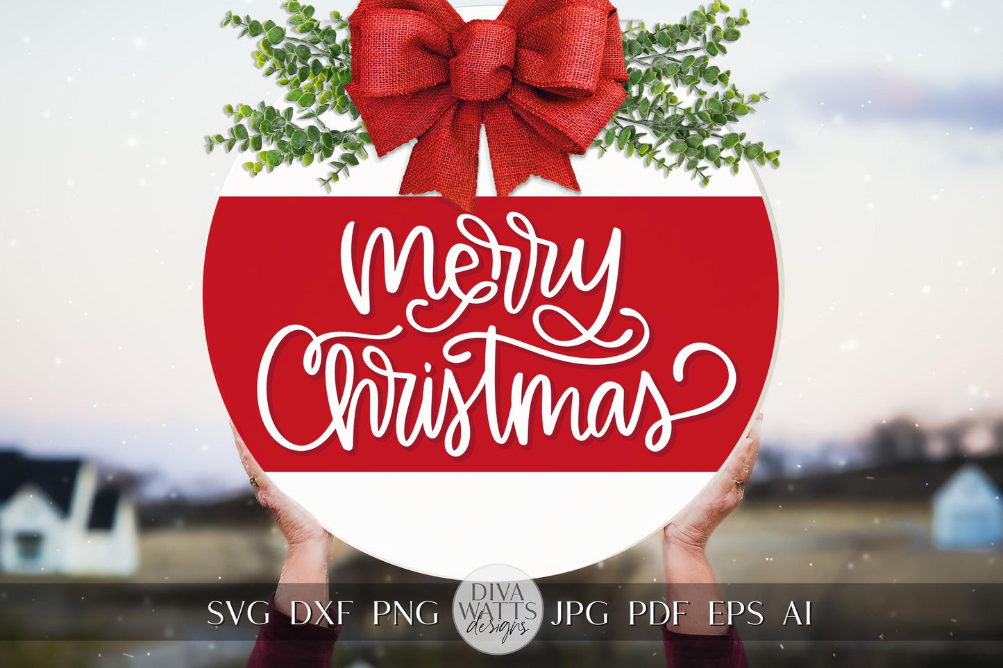 Merry Christmas SVG Hand Lettered Christmas SVG Christmas Door Hanger svg Christmas Sign SVG Winter Home Decor svg Holiday Sign svg Cricut
