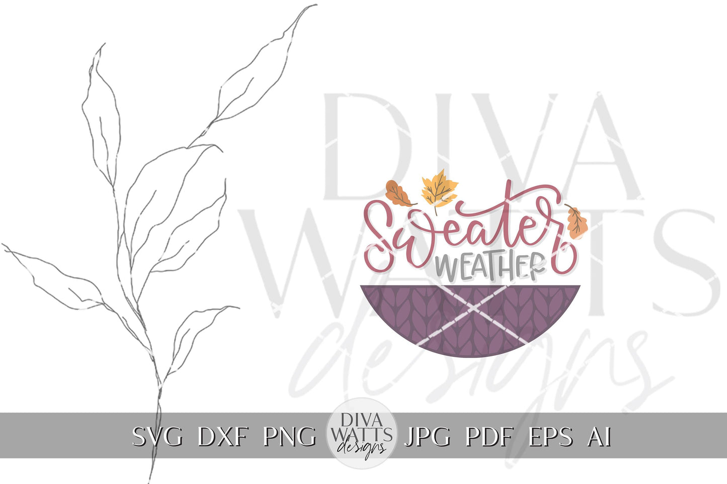Sweater Weather SVG Door Hanger For Fall SVG Fall Hello SVG Fall Welcome svg Modern Farmhouse Door Hanger svg Hand Lettered Door Hanger svg