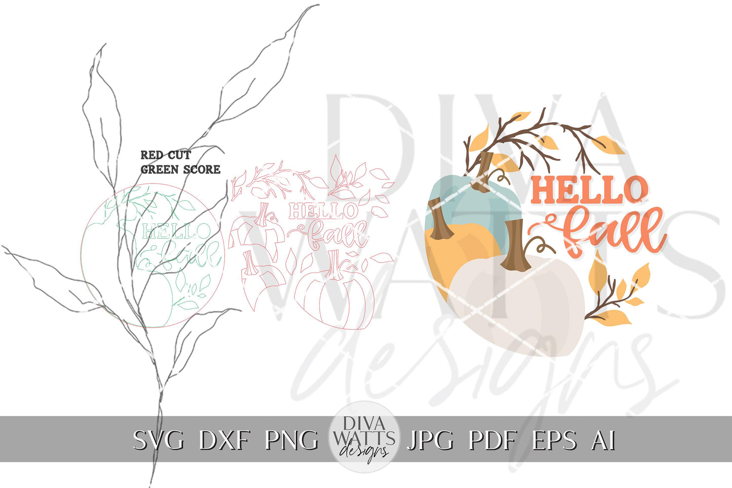 Hello Fall SVG Fall Door Hanger svg Autumn SVG Fall Pumpkins SVG Pumpkin svg for Door Hanger svg Sign For Fall Glowforge Laser svg For Fall