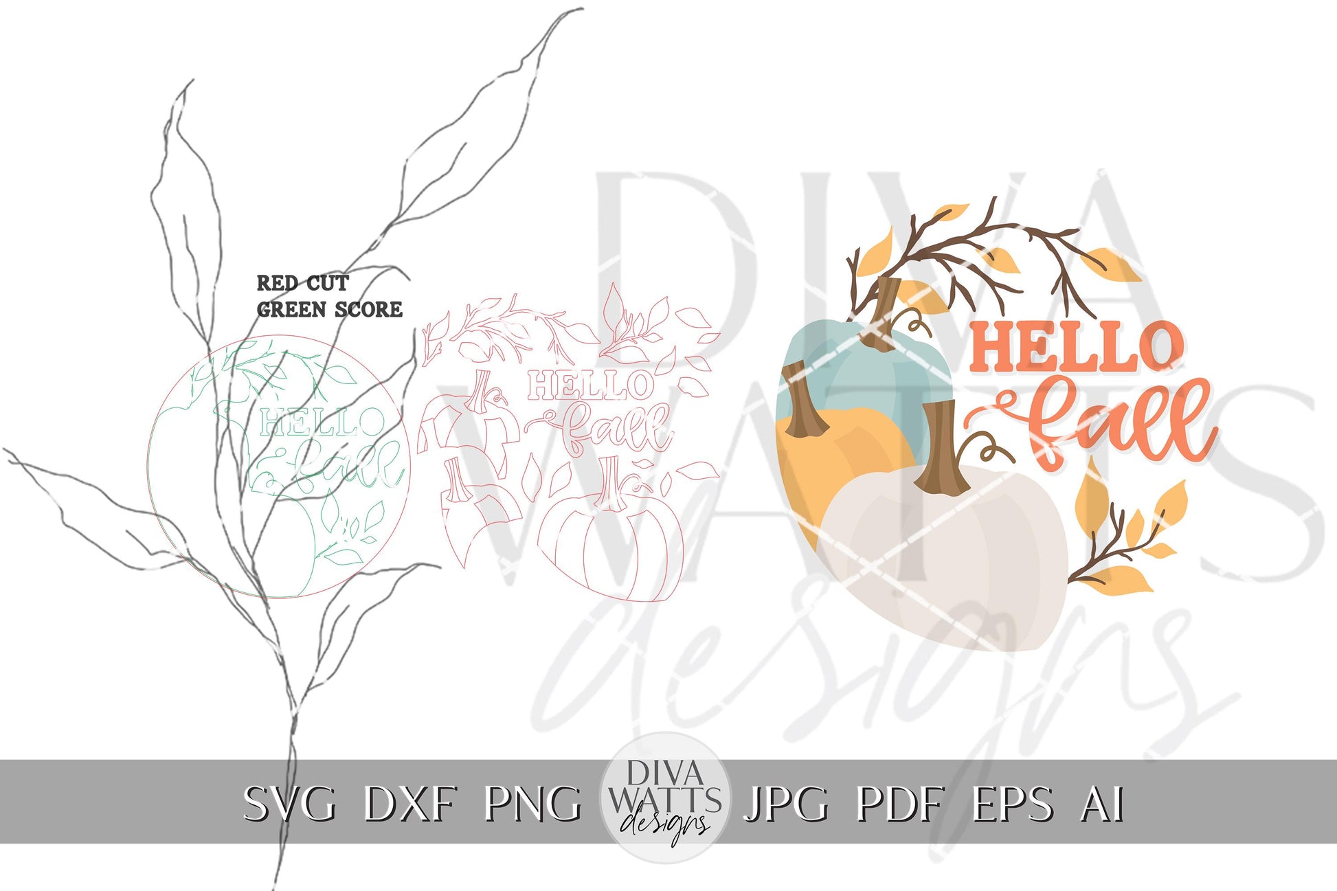 Hello Fall SVG Fall Door Hanger svg Autumn SVG Fall Pumpkins SVG Pumpkin svg for Door Hanger svg Sign For Fall Glowforge Laser svg For Fall