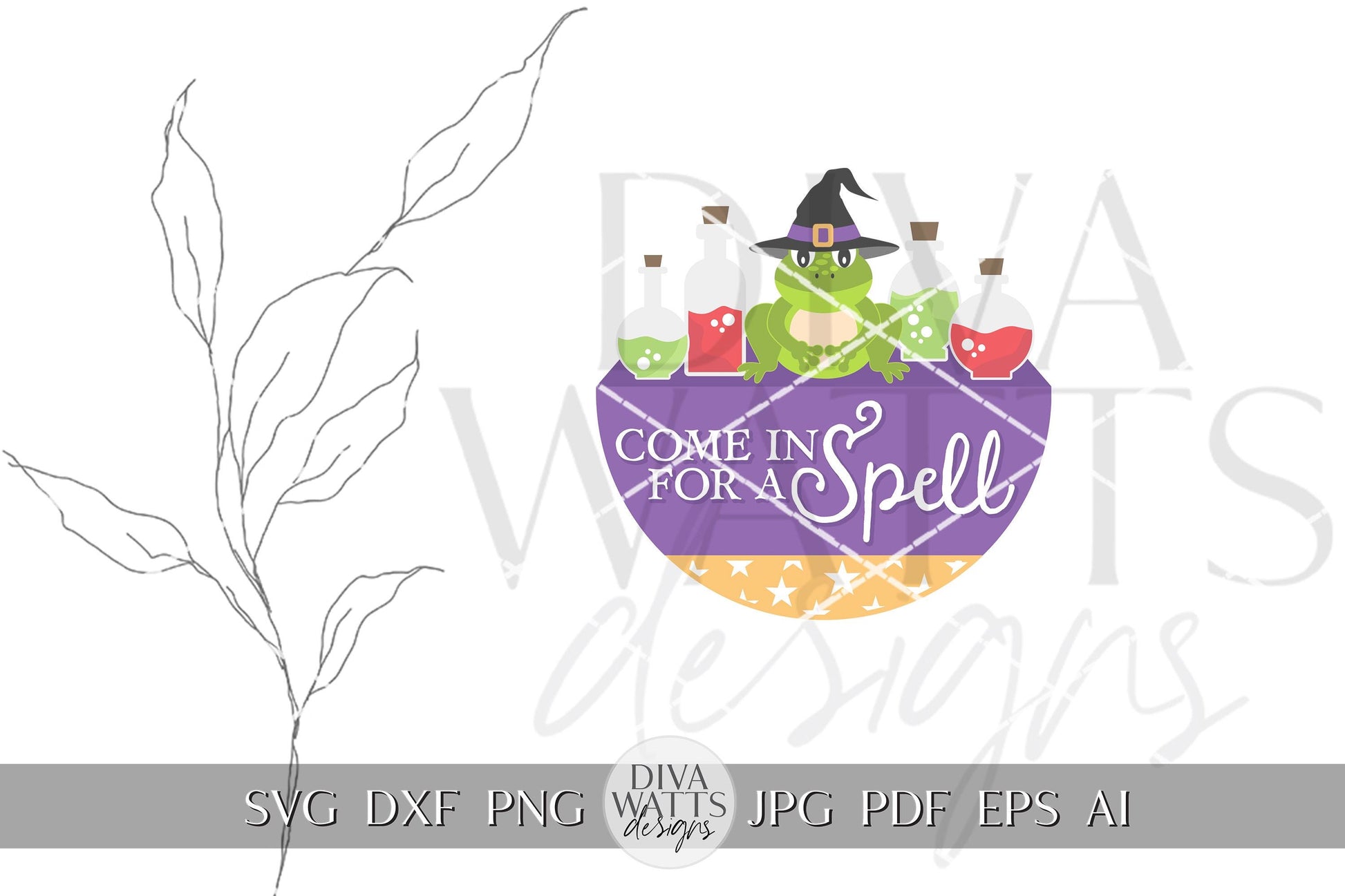Come In For A Spell SVG Halloween Round Design Halloween Toad Door Hanger Halloween svg Spell svg Witch Decor svg Cricut svg Witch svg