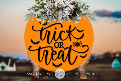 Trick or Treat Halloween Door Hanger SVG Hand Lettered svg Halloween svg Trick Or Treat Door Hanger svg Trick or Treat svg Halloween svg