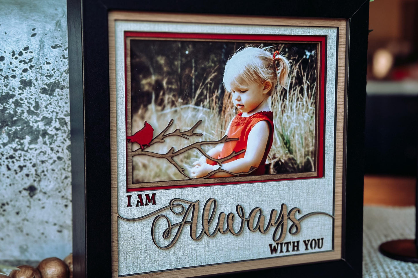 I Am Always With You Memorial Layered SVG, Shadow Box SVG with Glass, Memorial Keepsake, Sympathy Gift, DIY Layered Shadow Box Template