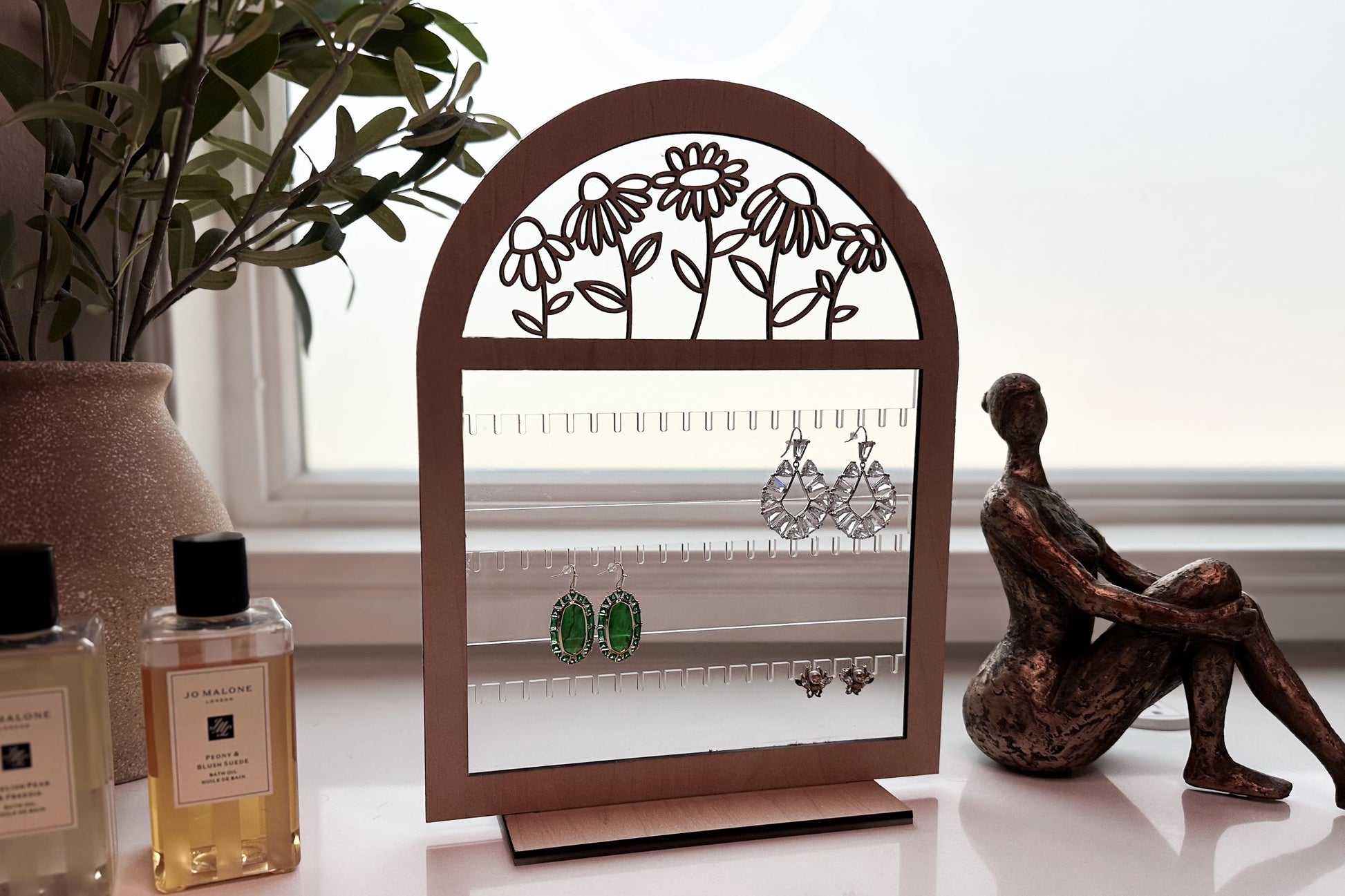 Floral Earring Stand for Laser Cutting Laser Earring Stand Jewelry Stand For Earrings SVG Glowforge SVG for Jewelry Stand svg Jewelry Holder