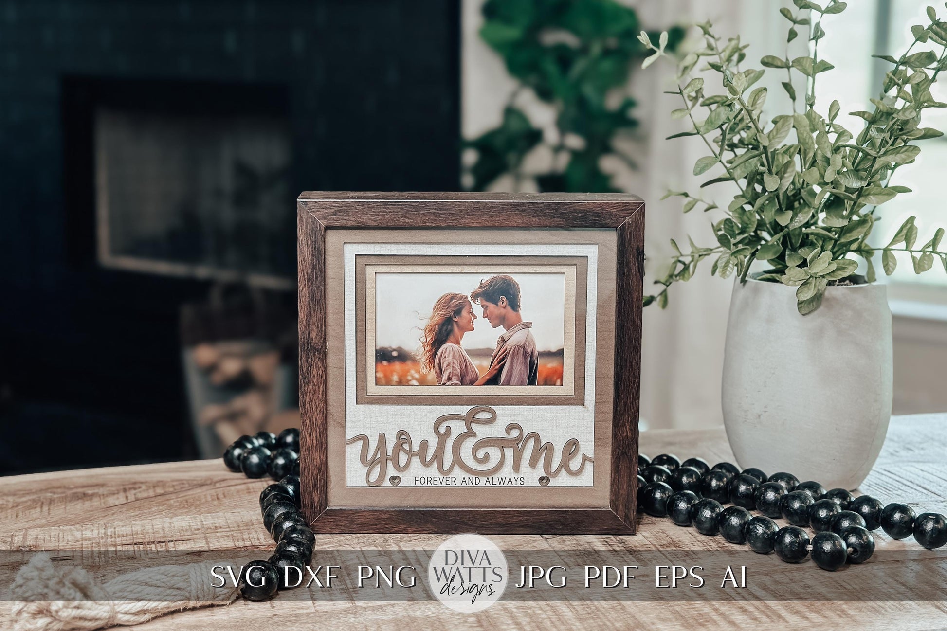 You & Me Forever And Always Layered SVG, Shadow Box SVG with Glass, Wedding Keepsake, Anniversary Gift, Engagement Frame SVG Glowforge svg