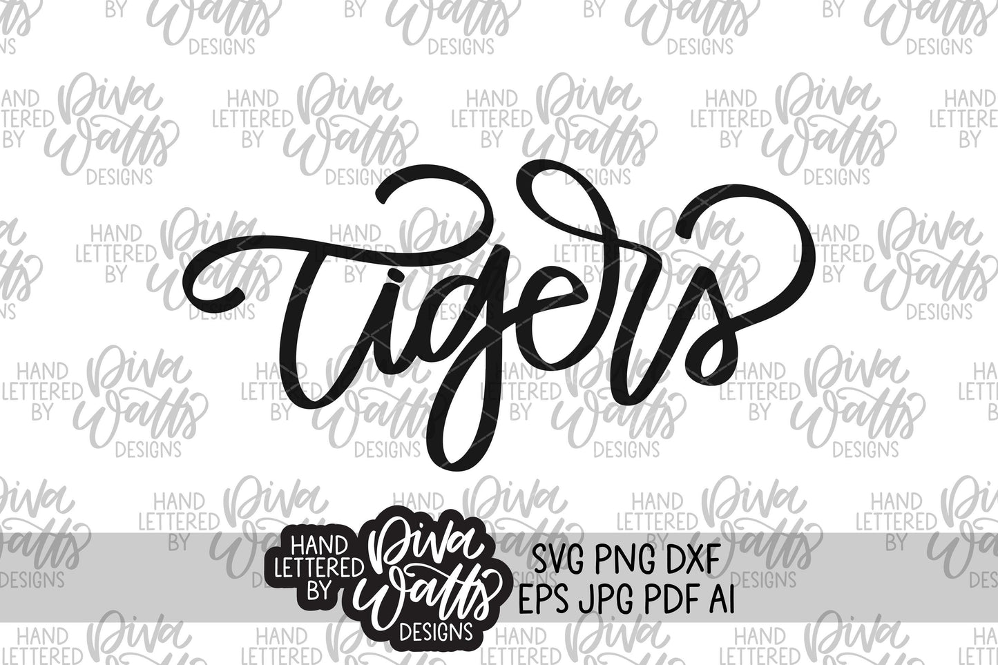 Tigers Mascot Hand Lettered Design Tigers SVG Tigers School Mascot SVG Football SVG Mascot svg Digital Download Tigers Mascot svg Design