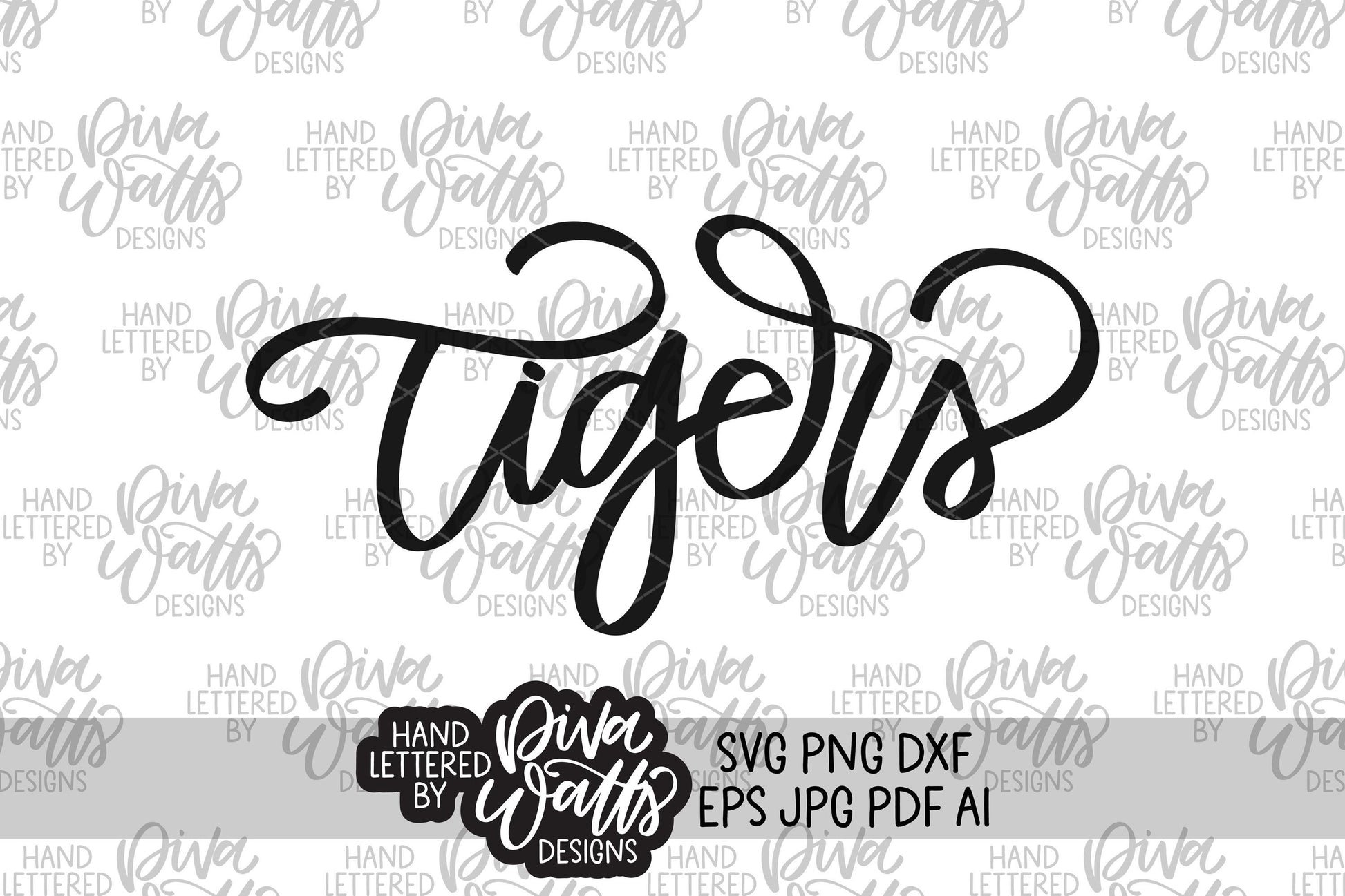 Tigers Mascot Hand Lettered Design Tigers SVG Tigers School Mascot SVG Football SVG Mascot svg Digital Download Tigers Mascot svg Design