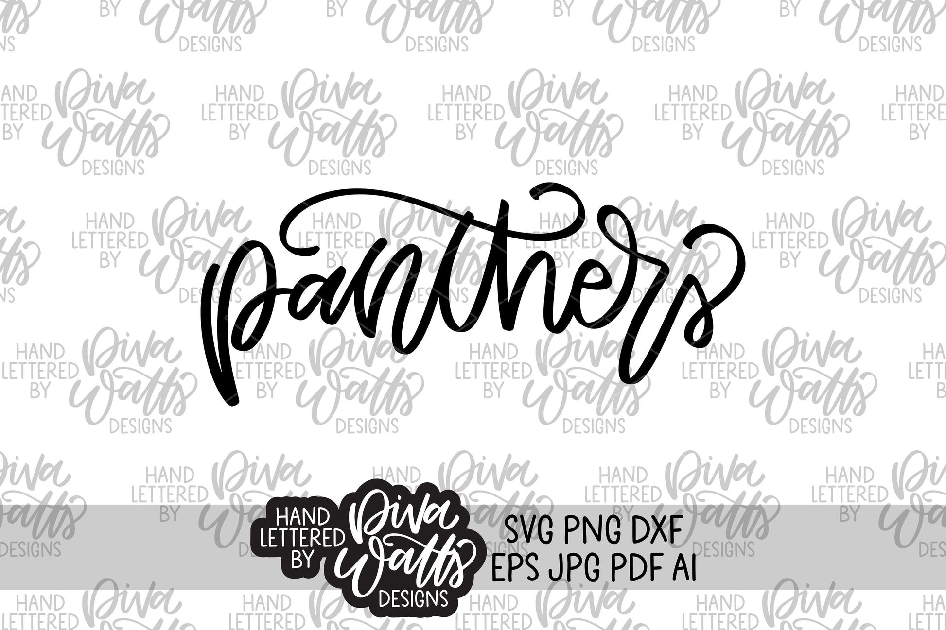 Panthers Mascot Hand Lettered Design Panthers SVG Tigers School Mascot SVG Football SVG Mascot svg Digital Download Panthers Mascot svg