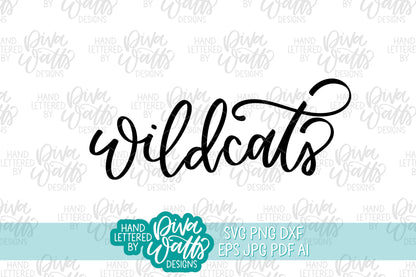 Wildcats Mascot Hand Lettered Design | Wildcats SVG | School Mascot SVG | Football Mascot SVG | Digital Download Wildcats Mascot svg