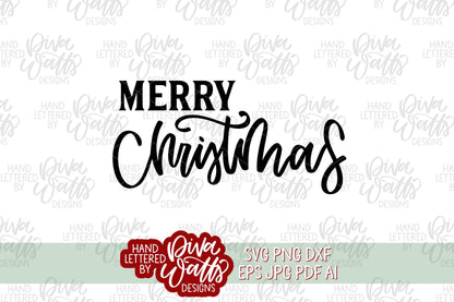 Merry Christmas Hand Lettered SVG | Winter Holiday SVG | Christmas Design svg | Handlettered Christmas svg