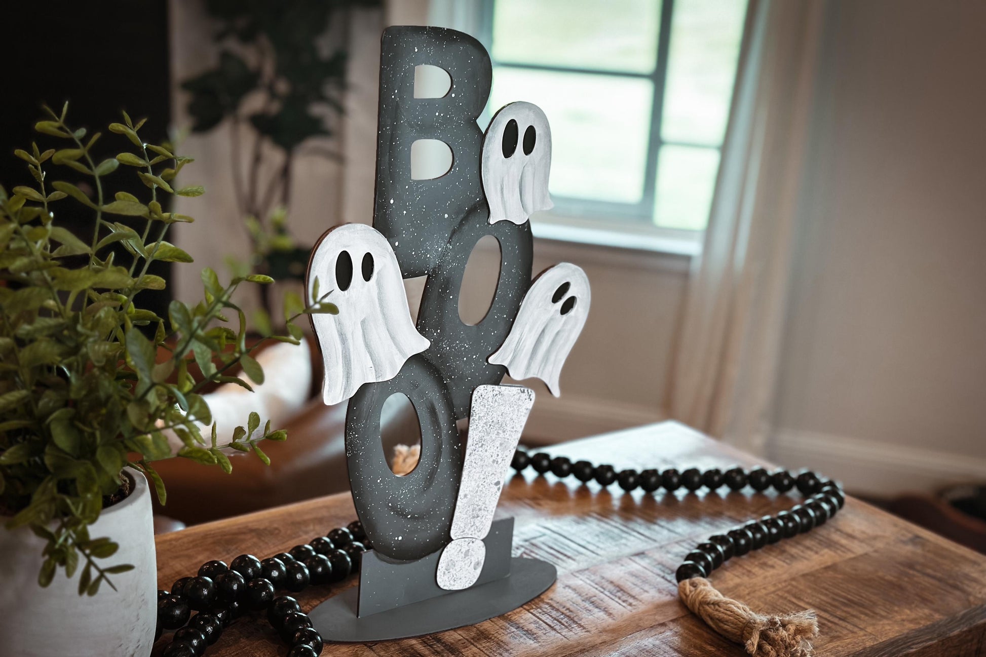 Boo SVG for Laser – Standing Ghost Sign for Halloween Shelf Decor, Perfect Laser Cut File for Spooky Home Accents and Ghost-Themed Designs