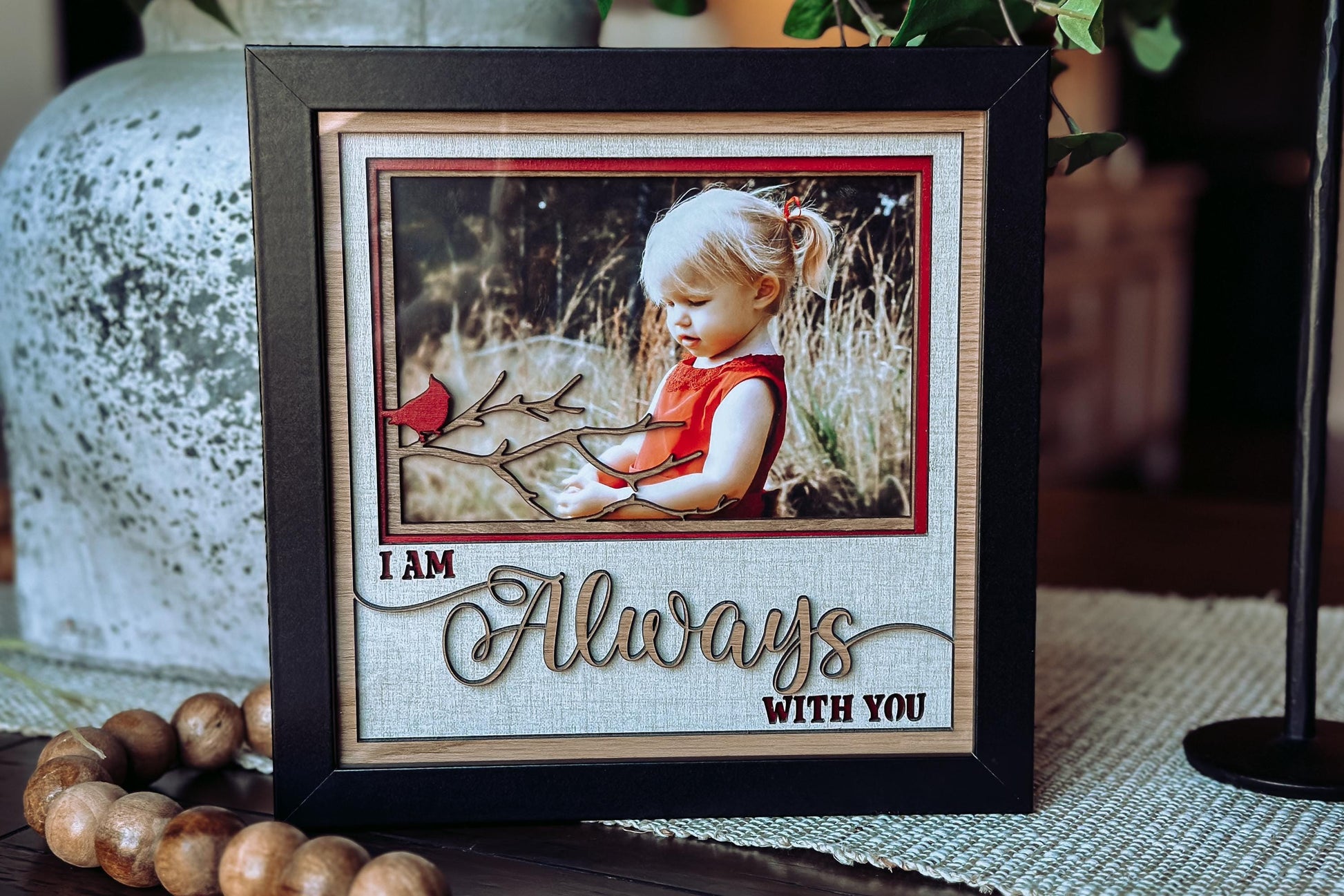 I Am Always With You Memorial Layered SVG, Shadow Box SVG with Glass, Memorial Keepsake, Sympathy Gift, DIY Layered Shadow Box Template