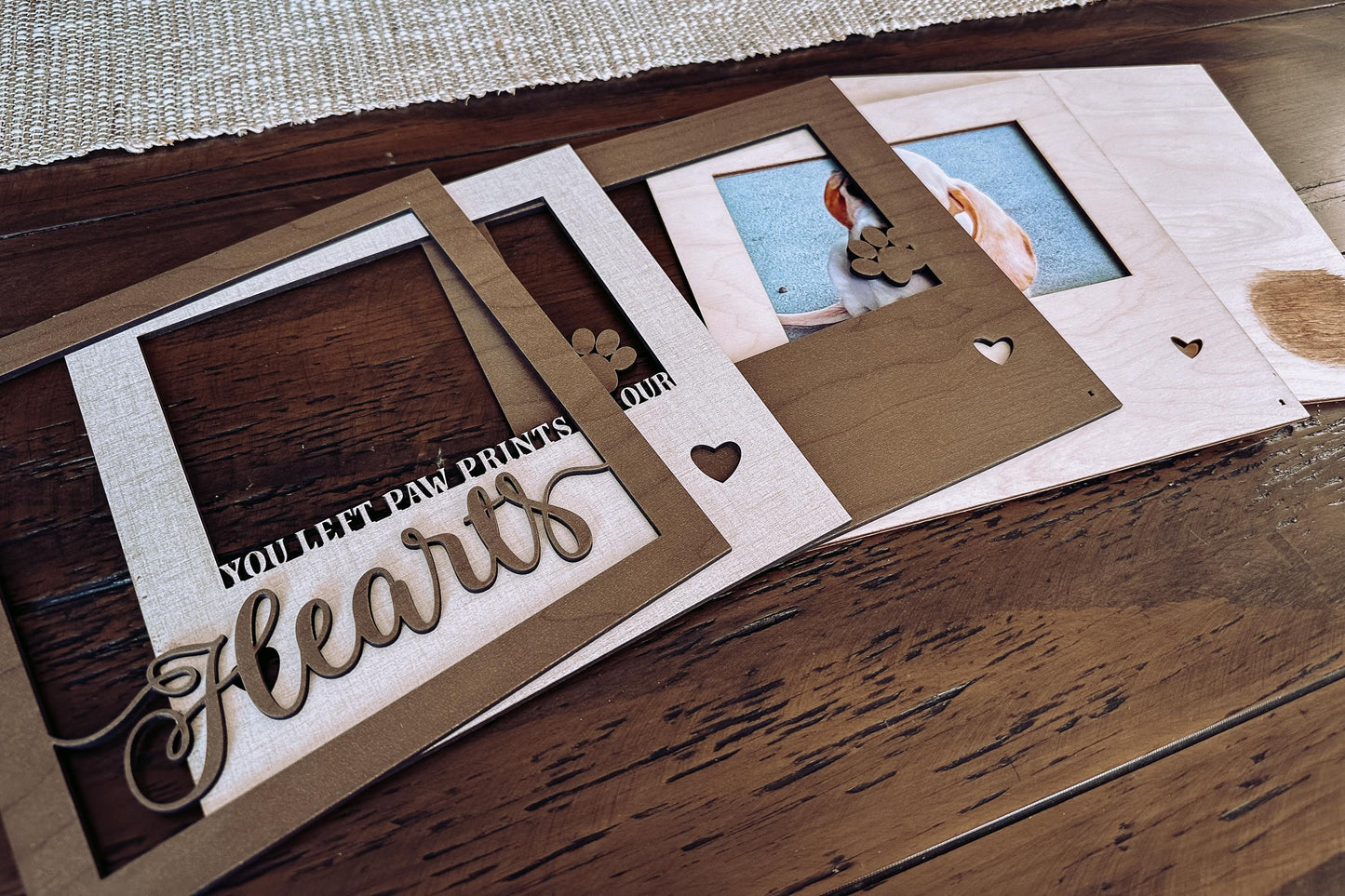 You Left Paw Prints On Our Hearts Memorial Layered SVG, Shadow Box SVG with Glass, Memorial Keepsake, Sympathy Gift, Pet Memorial SVG