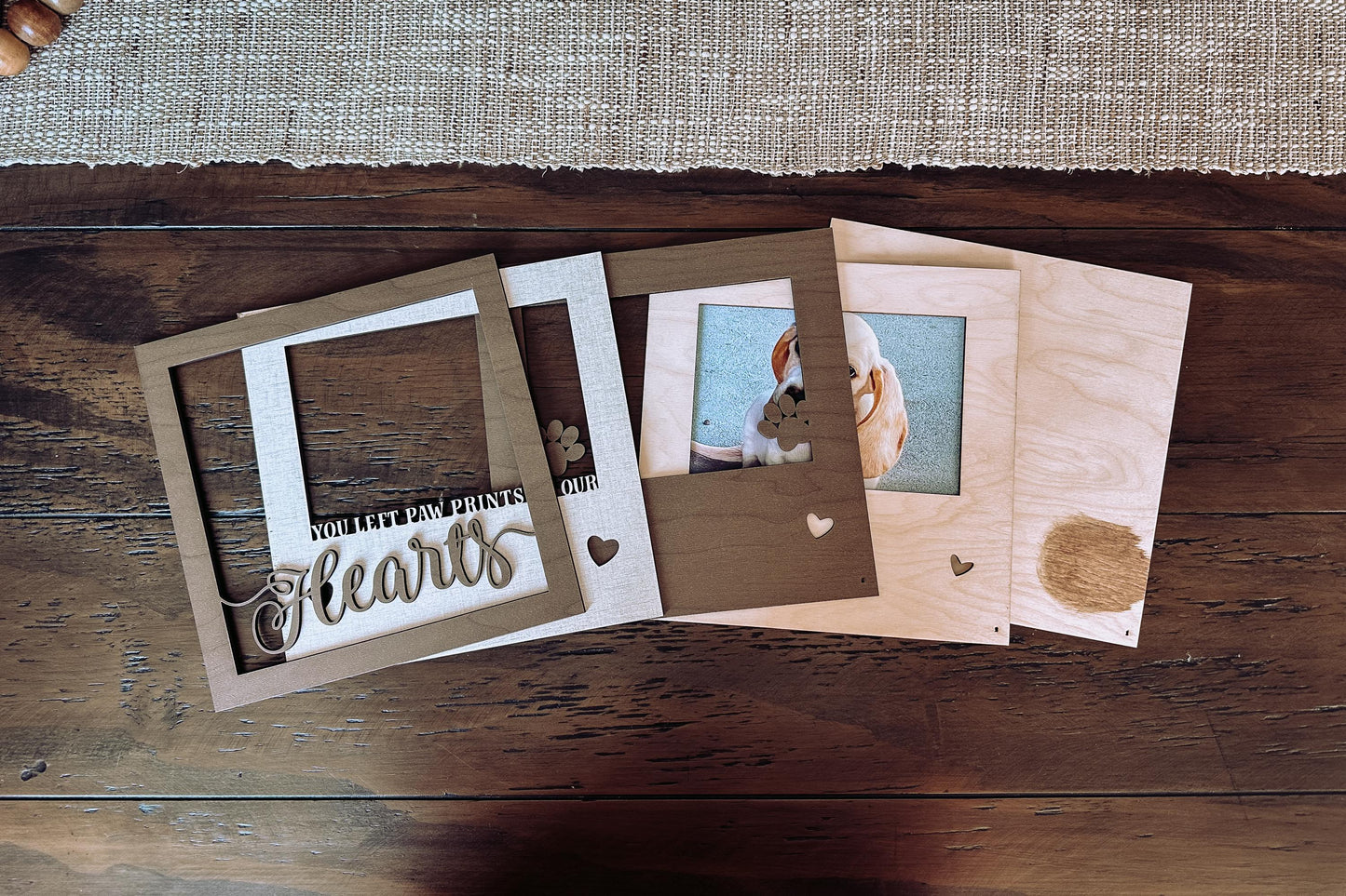 You Left Paw Prints On Our Hearts Memorial Layered SVG, Shadow Box SVG with Glass, Memorial Keepsake, Sympathy Gift, Pet Memorial SVG