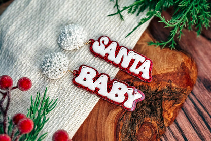 Layered Santa Baby Earrings SVG - Christmas Glowforge SVG, Xtool SVG, Earring svg Design for Crafting!