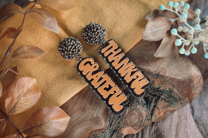 Grateful & Thankful Earrings SVG - Inspirational Glowforge SVG, Xtool SVG, Earring svg Design for Crafting!