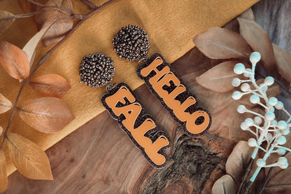 Hello Fall Layered Earrings SVG - Autumn Glowforge SVG, Xtool SVG, Earring svg Design for Crafting!