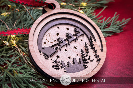 Christmas in Heaven Ornament SVG Laser File Christmas In Heaven Wood Ornament Personalized Ornament Memorial Ornament for Glowforge svg