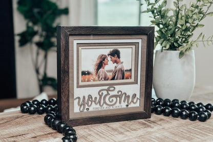 You & Me Forever And Always Layered SVG, Shadow Box SVG with Glass, Wedding Keepsake, Anniversary Gift, Engagement Frame SVG Glowforge svg