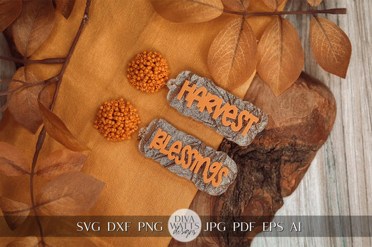 Harvest Blessings Earrings SVG - Fall Glowforge SVG, Xtool SVG, Earring svg Design for Crafting!