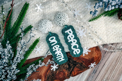 Peace on Earth Layered Earrings SVG - Christmas Glowforge SVG, Xtool svg Earring SVG Design for Crafting!