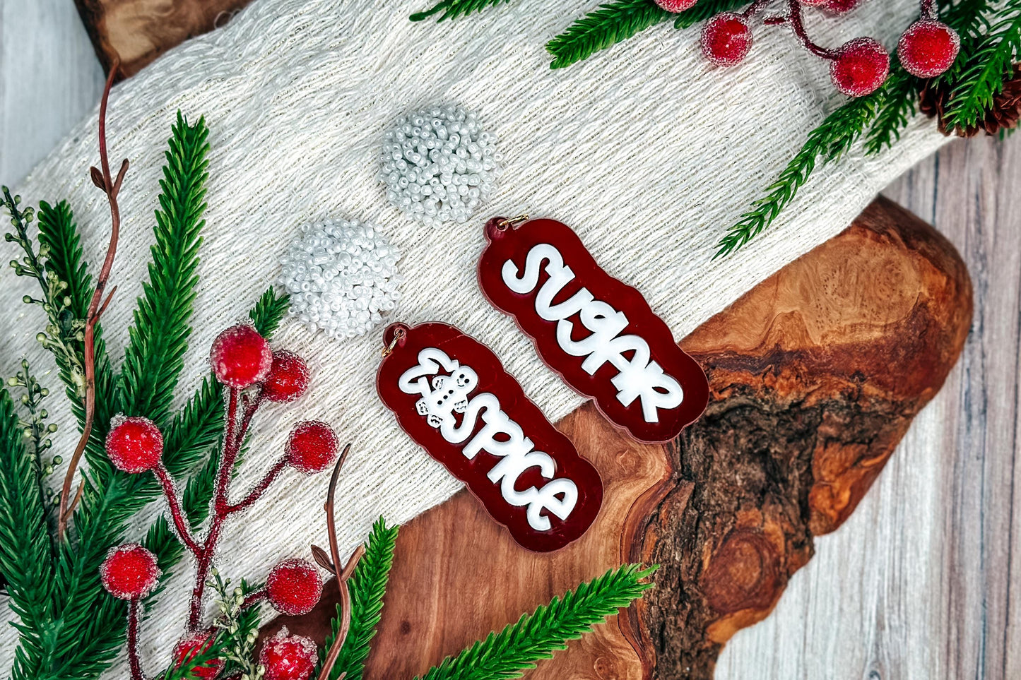 Sugar & Spice Layered Earrings SVG - Festive Glowforge SVG, Xtool SVG, Earring svg Design for Crafting!