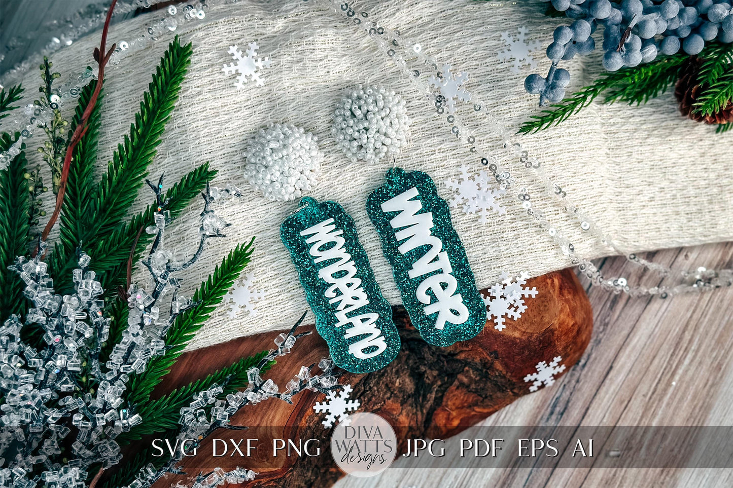 Winter Wonderland Earrings SVG - Seasonal Glowforge SVG, Xtool SVG, Earring svg Design for Crafting!