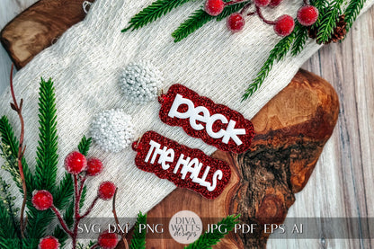 Deck the Halls Layered Earrings SVG - Christmas Glowforge SVG, Xtool SVG, Earring svg Design for Crafting!