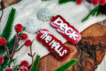 Deck the Halls Layered Earrings SVG - Christmas Glowforge SVG, Xtool SVG, Earring svg Design for Crafting!