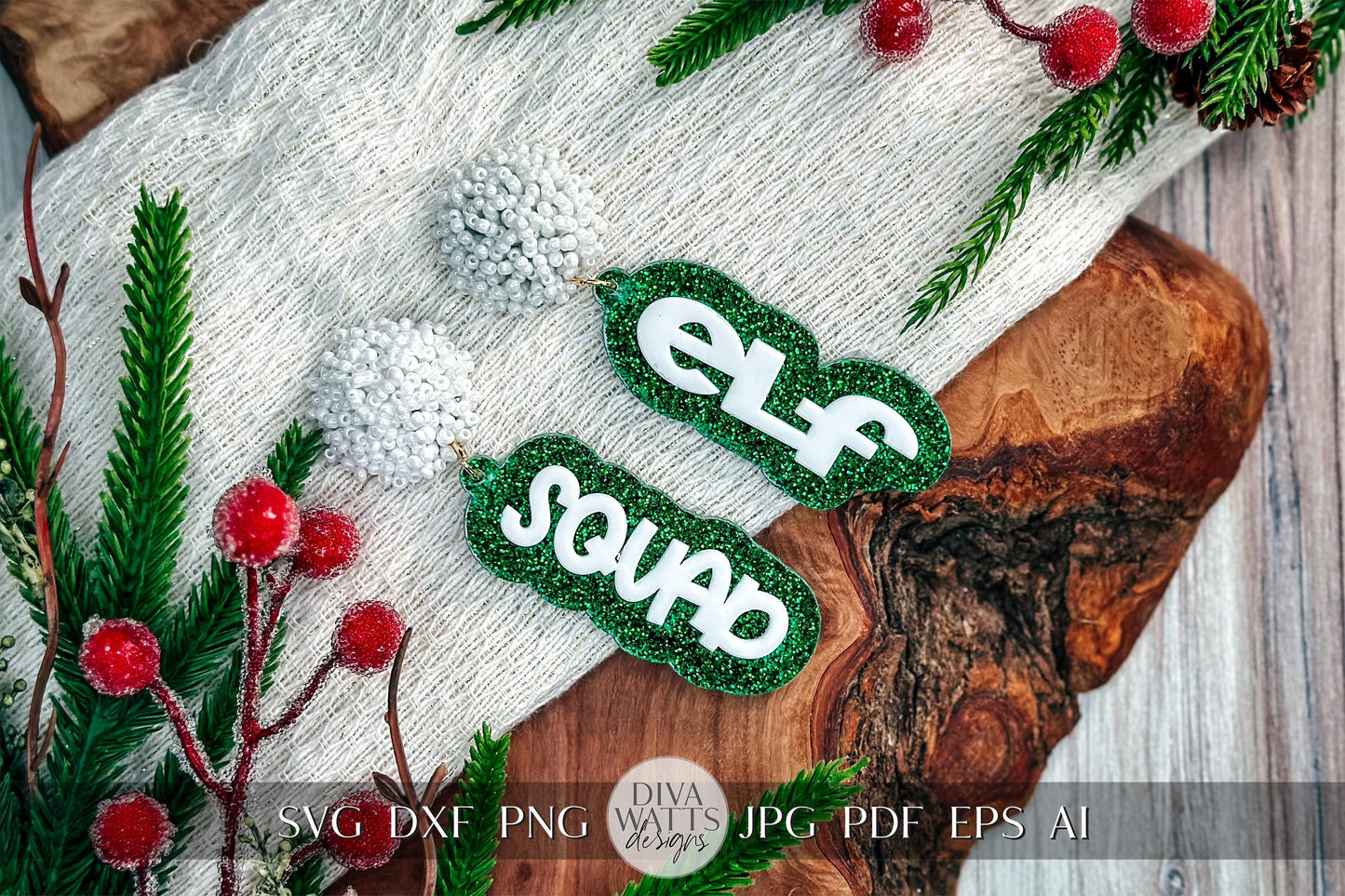 Elf Squad Earrings SVG - Christmas Glowforge SVG, Xtool SVG, Earring svg Design for Crafting!