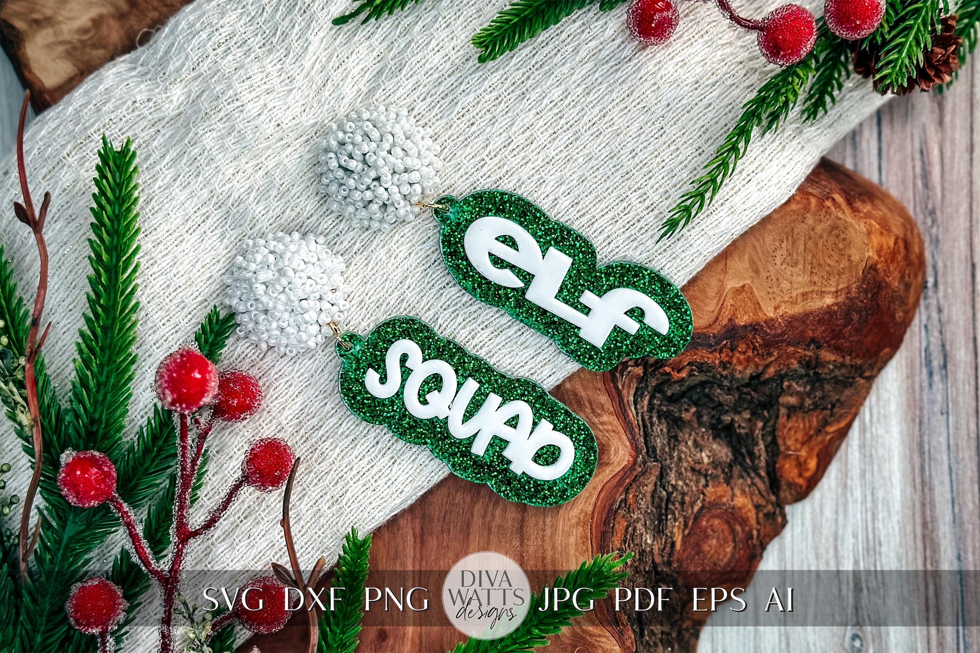 Elf Squad Earrings SVG - Christmas Glowforge SVG, Xtool SVG, Earring svg Design for Crafting!