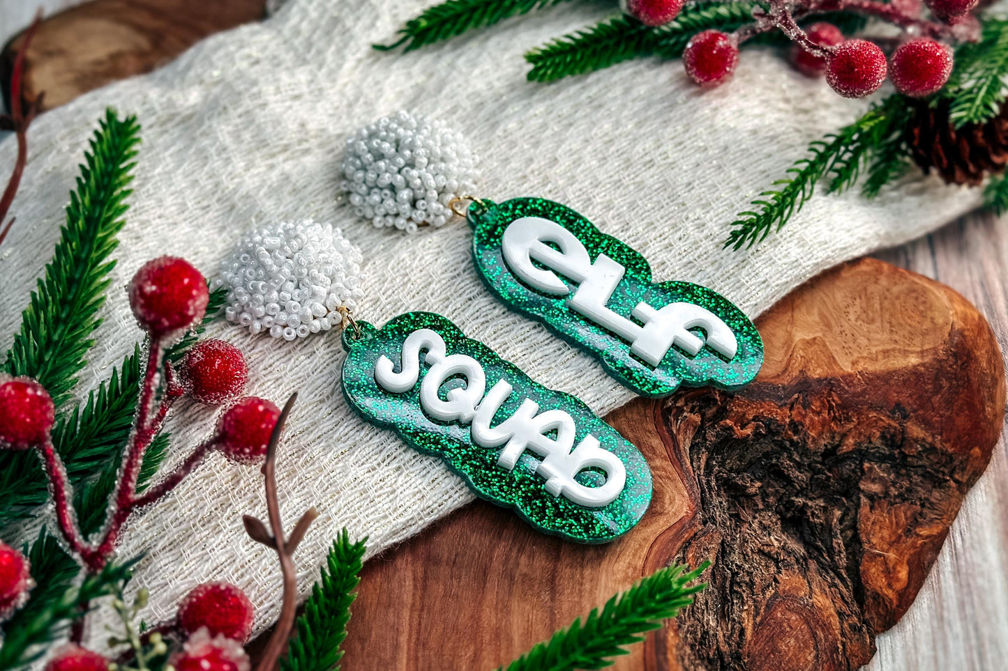 Elf Squad Earrings SVG - Christmas Glowforge SVG, Xtool SVG, Earring svg Design for Crafting!