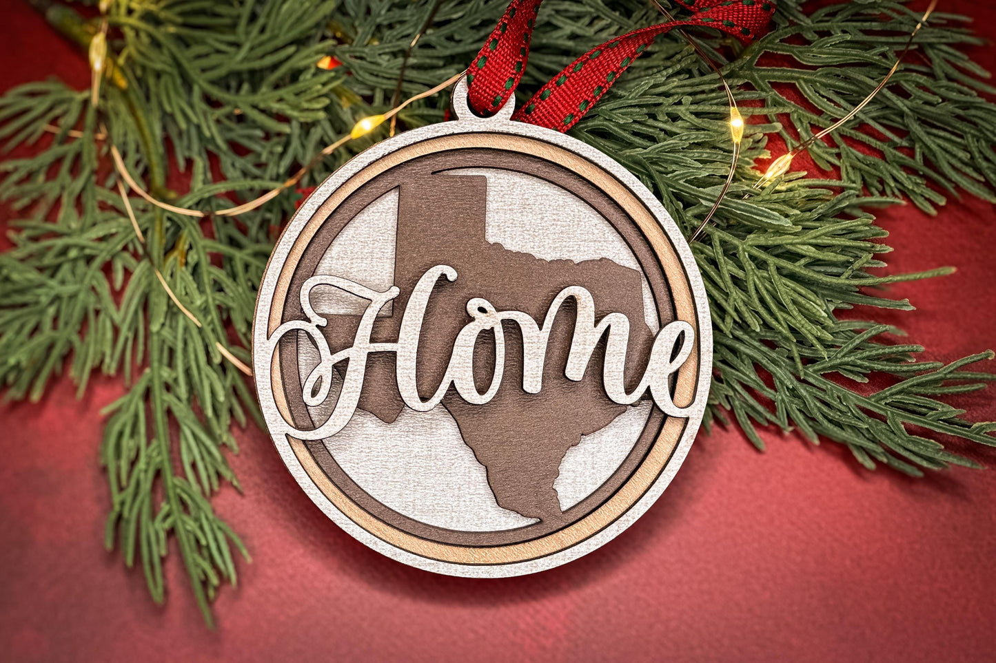 State Ornaments SVG with All 50 States, Layered Home Ornament Design, 3D State Outline, Laser Cut Christmas Ornament, Dimensional State svg
