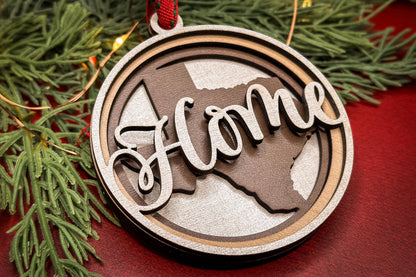 State Ornaments SVG with All 50 States, Layered Home Ornament Design, 3D State Outline, Laser Cut Christmas Ornament, Dimensional State svg