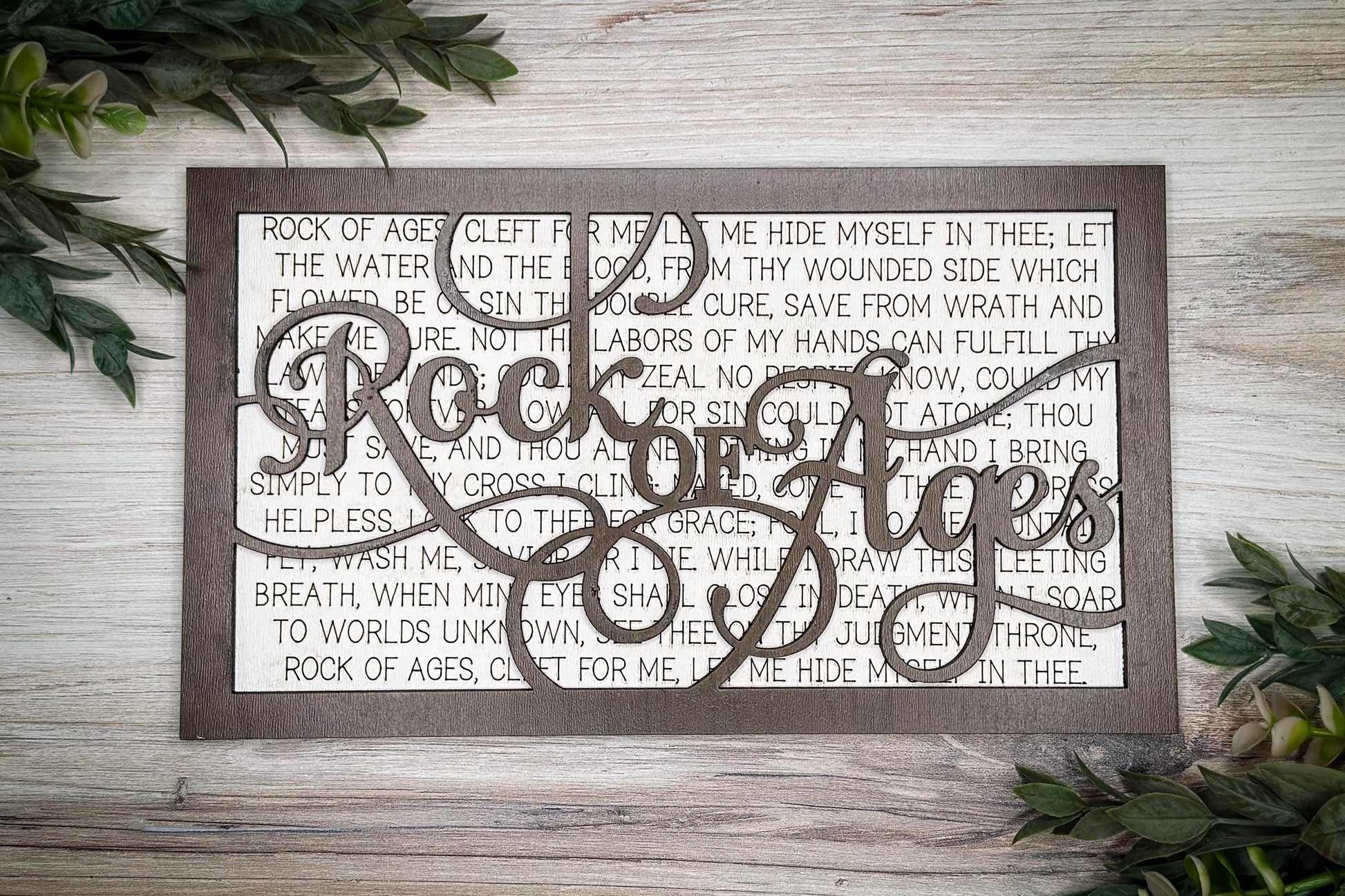 Rock of Ages Hymn Wall Art | Two-Layer Laser Cut File | Easy-to-Cut Christian Decor SVG | Hymn SVG For Laser Sign Glowforge SVG Xtool svg