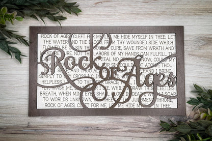 Rock of Ages Hymn Wall Art | Two-Layer Laser Cut File | Easy-to-Cut Christian Decor SVG | Hymn SVG For Laser Sign Glowforge SVG Xtool svg