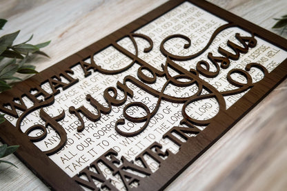 What a Friend We Have in Jesus Hymn Wall Art | Two-Layer Laser Cut File | Easy-Cut Christian SVG | Hymn SVG For Laser Sign Glowforge SVG